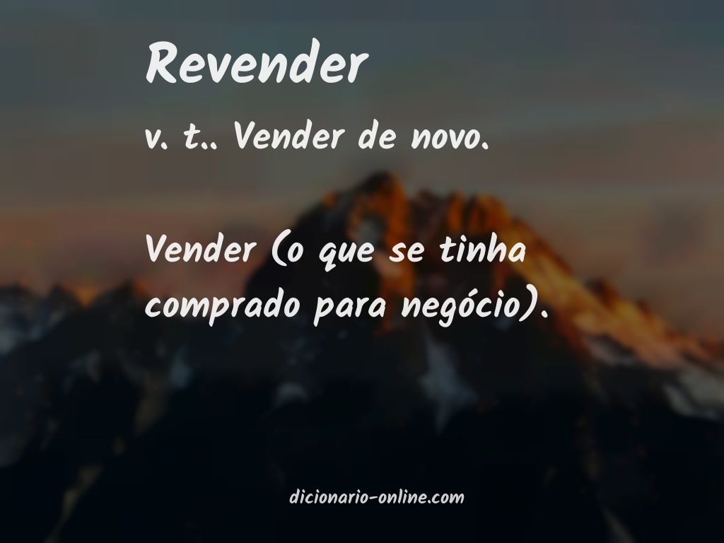 Significado de revender