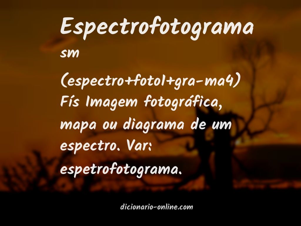 Significado de espectrofotograma