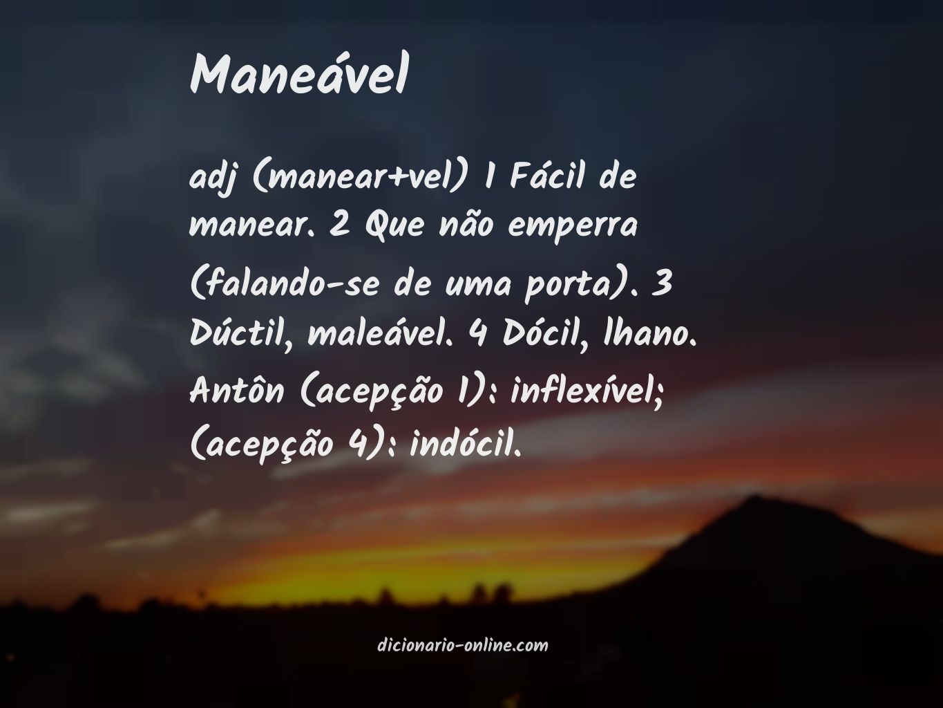 Significado de maneável