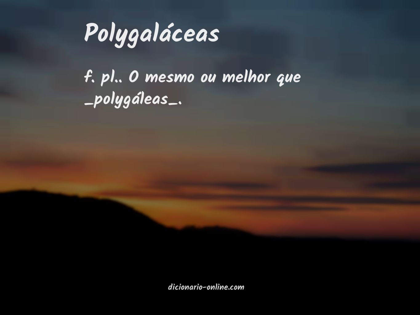 Significado de polygaláceas