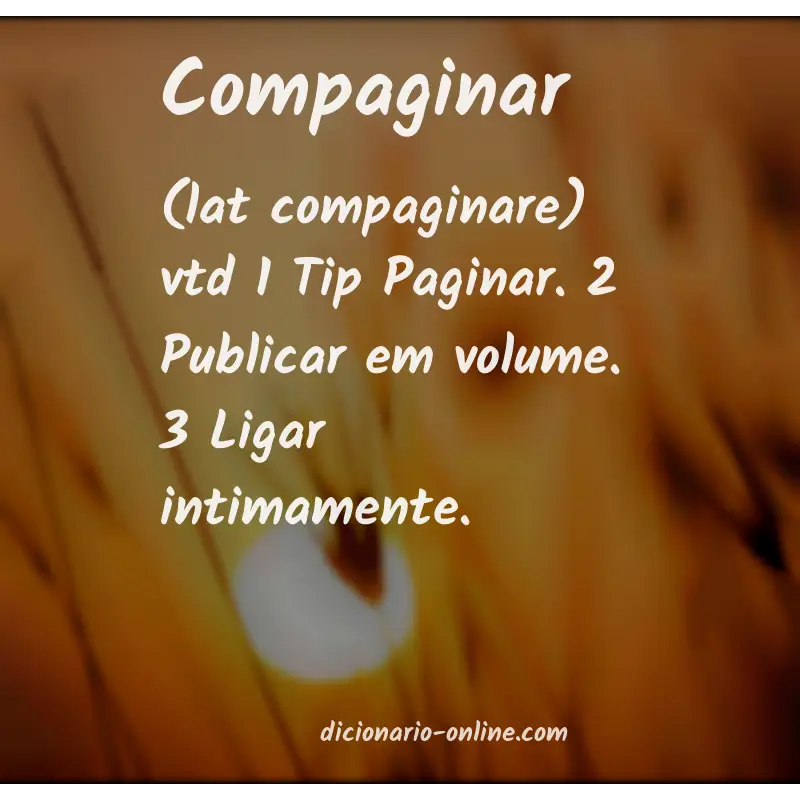 Significado de compaginar
