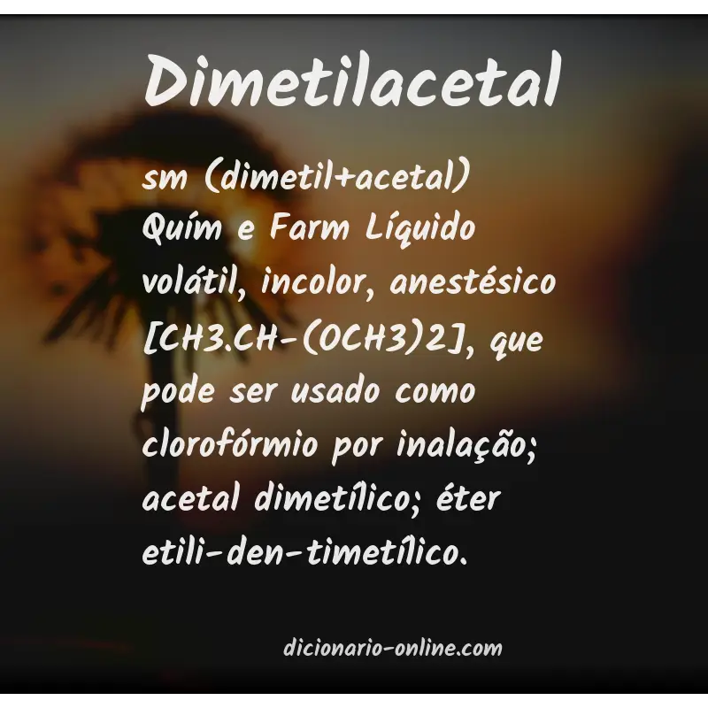 Significado de dimetilacetal