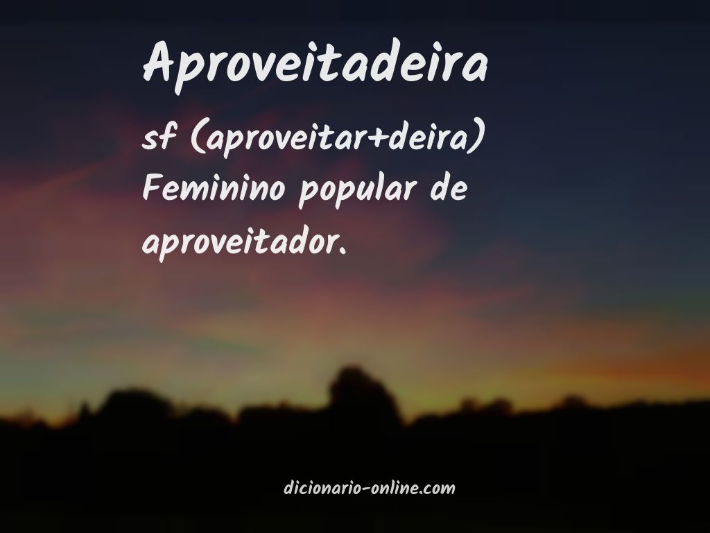 Significado de aproveitadeira