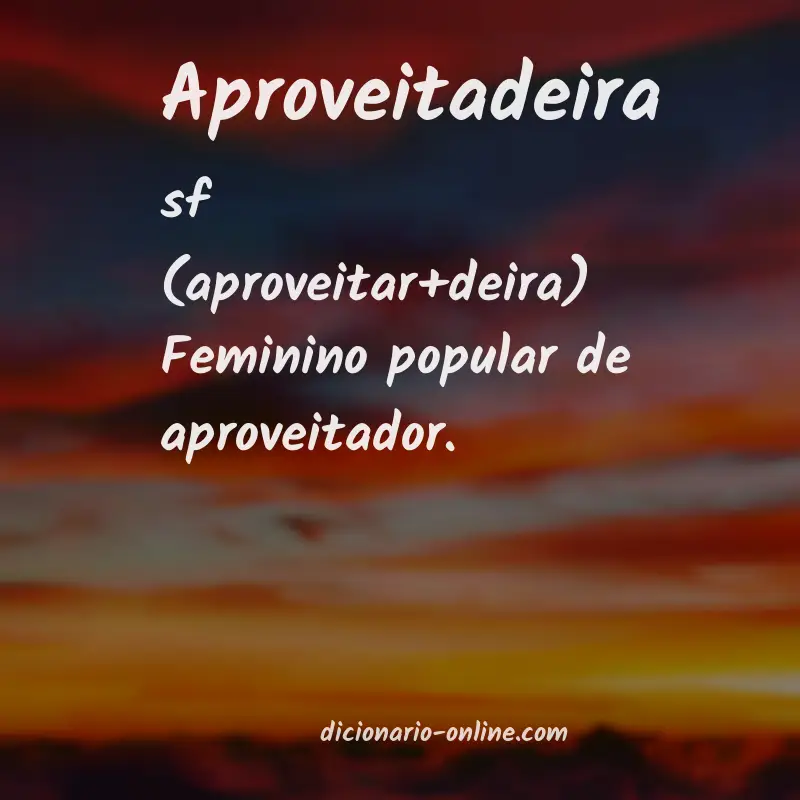 Significado de aproveitadeira