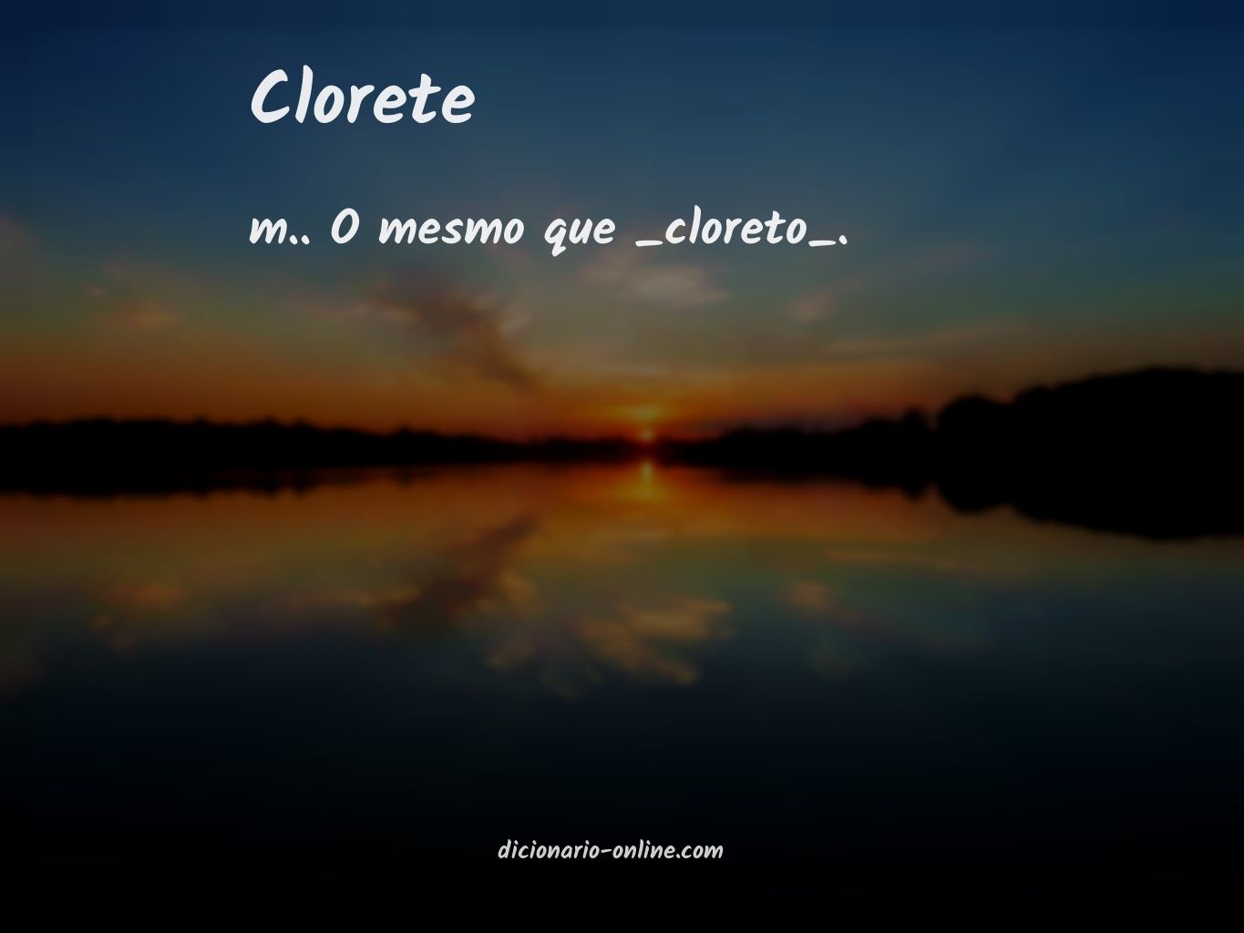 Significado de clorete