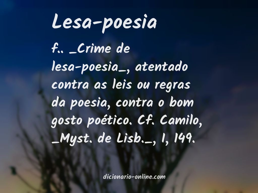 Significado de lesa-poesia