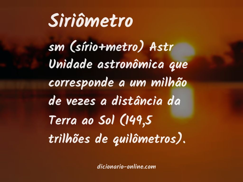 Significado de siriômetro