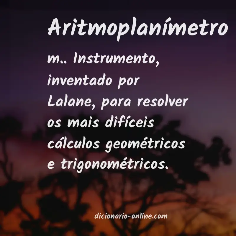 Significado de aritmoplanímetro