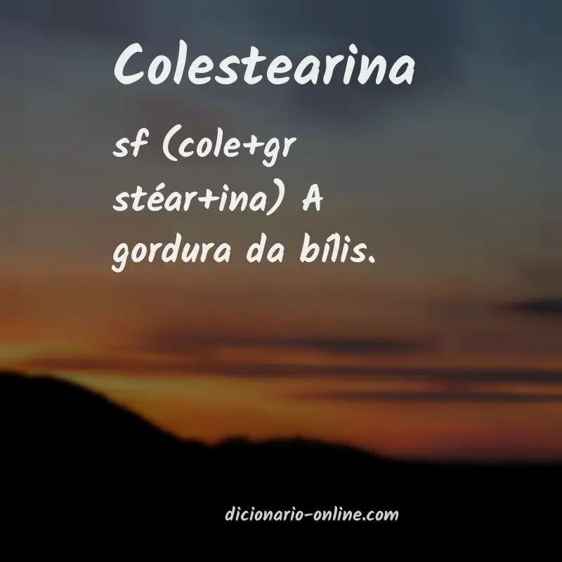 Significado de colestearina