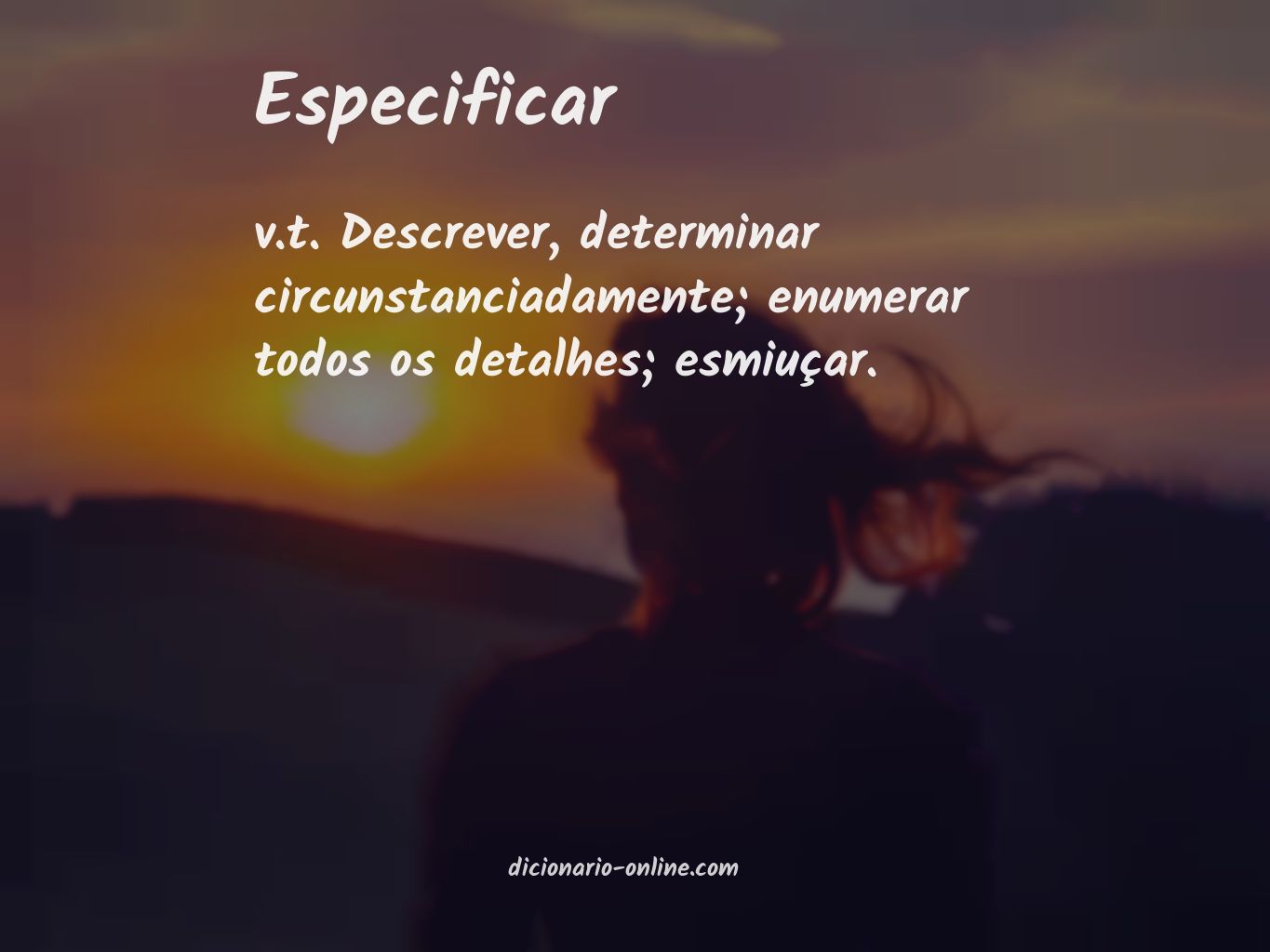 Significado de especificar