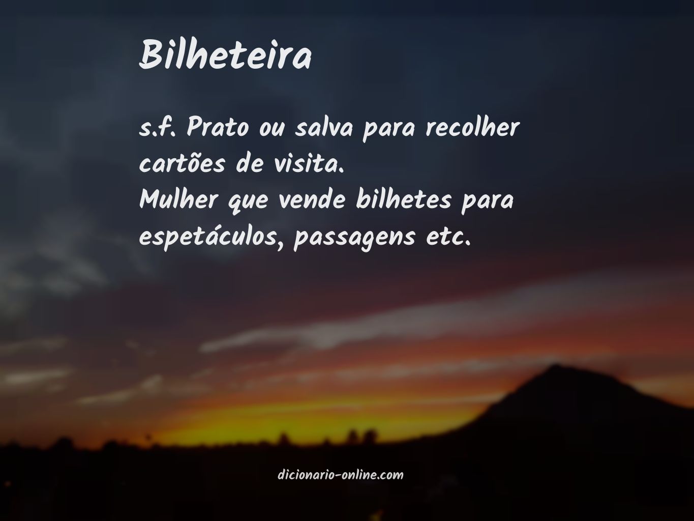 Significado de bilheteira