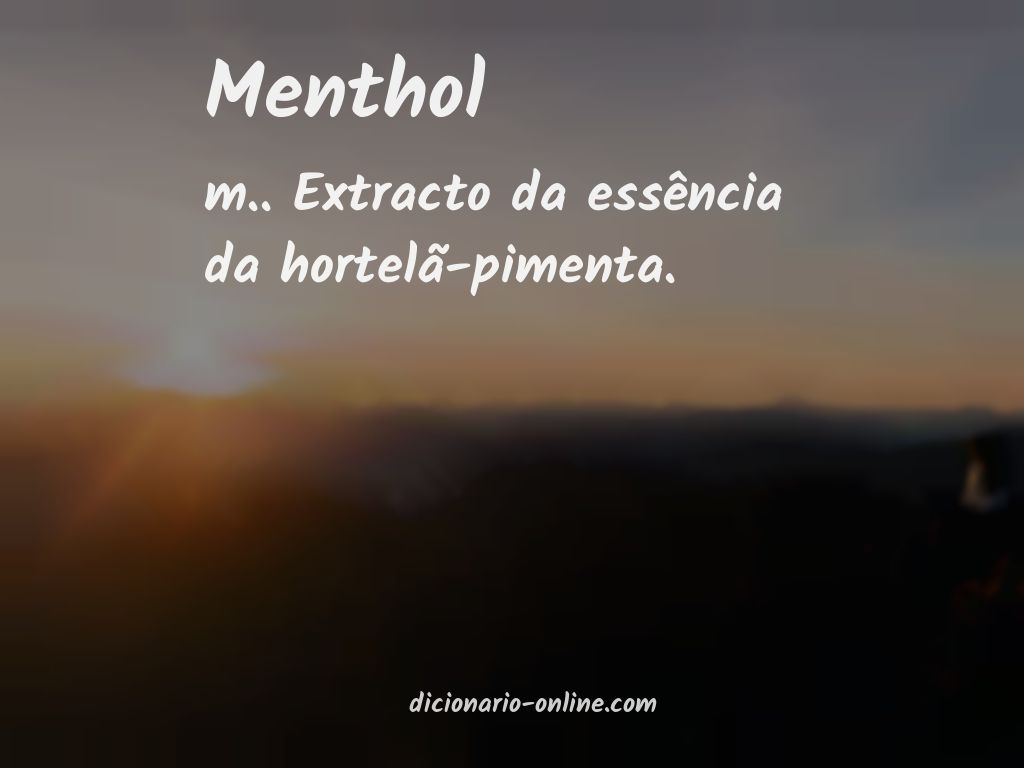 Significado de menthol