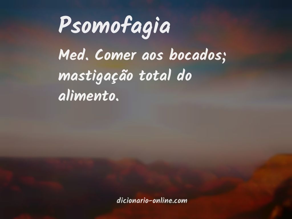 Significado de psomofagia