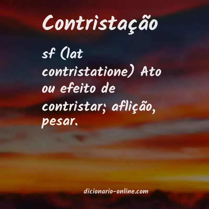 Significado de contristação