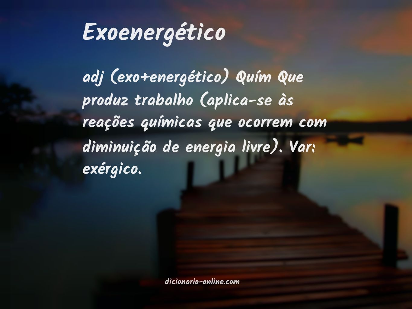 Significado de exoenergético