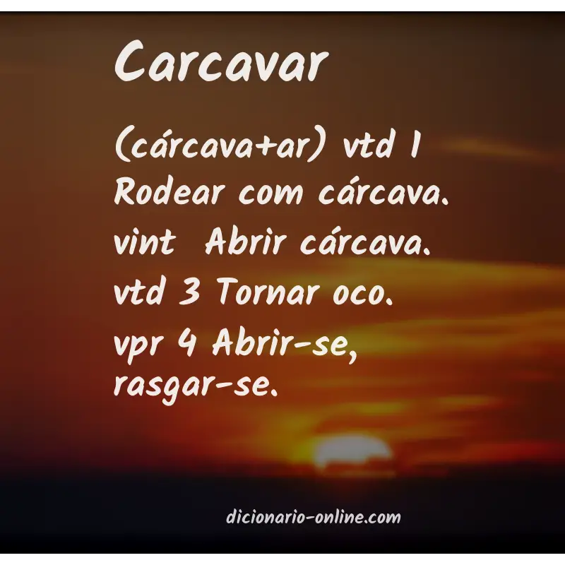 Significado de carcavar