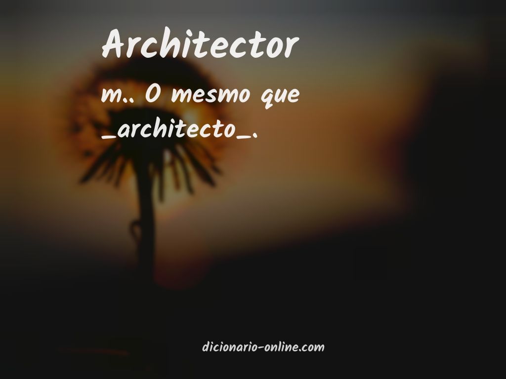 Significado de architector
