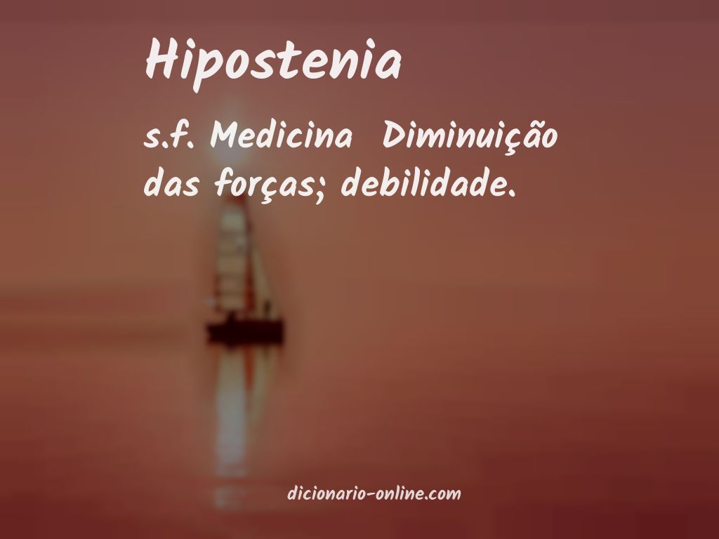 Significado de hipostenia