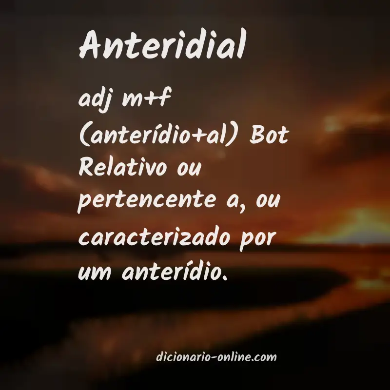 Significado de anteridial