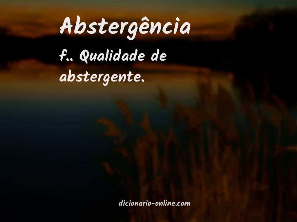 Significado de abstergência