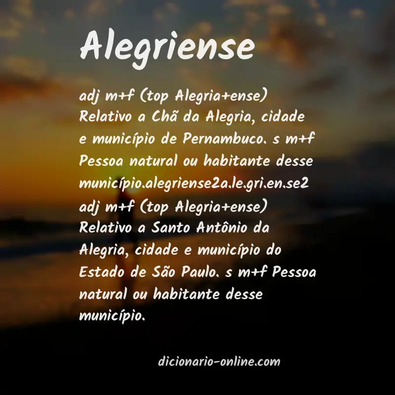 Significado de alegriense