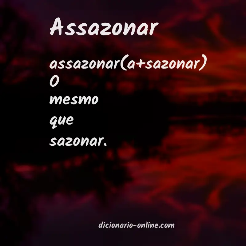 Significado de assazonar