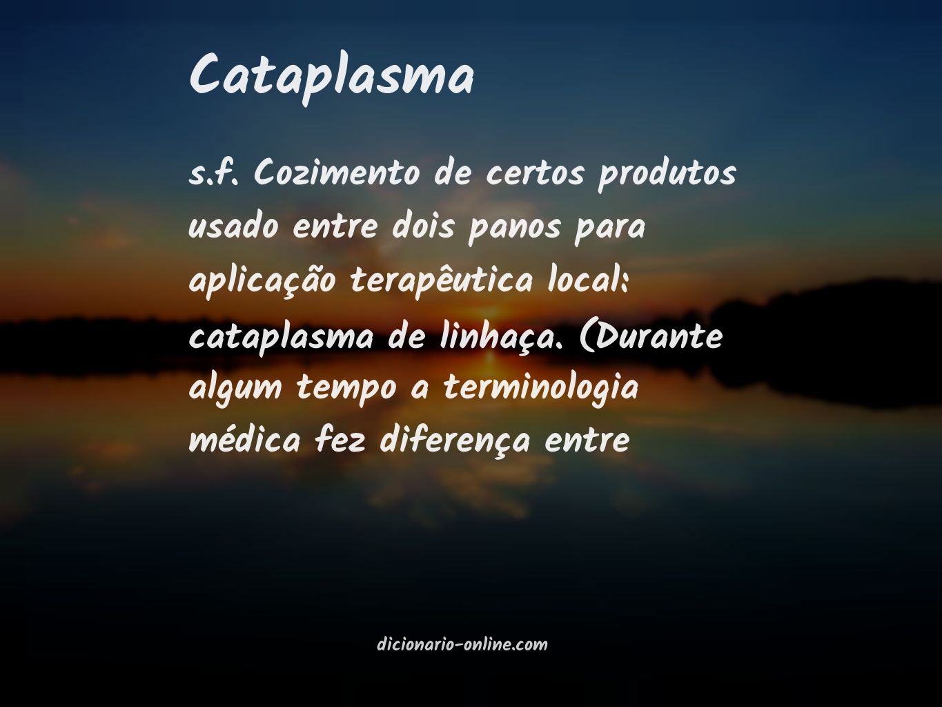 Significado de cataplasma