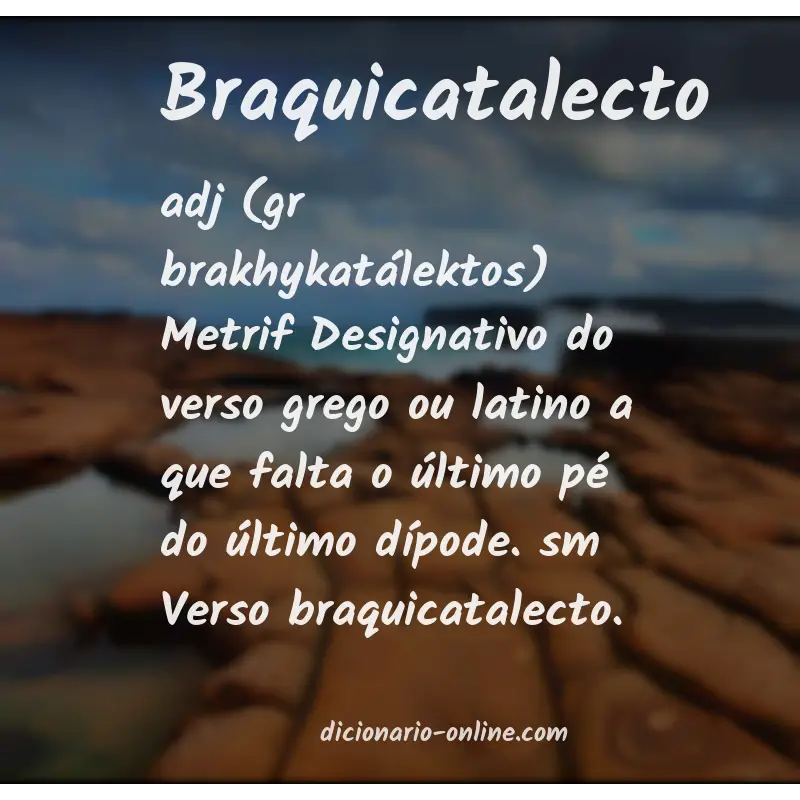 Significado de braquicatalecto