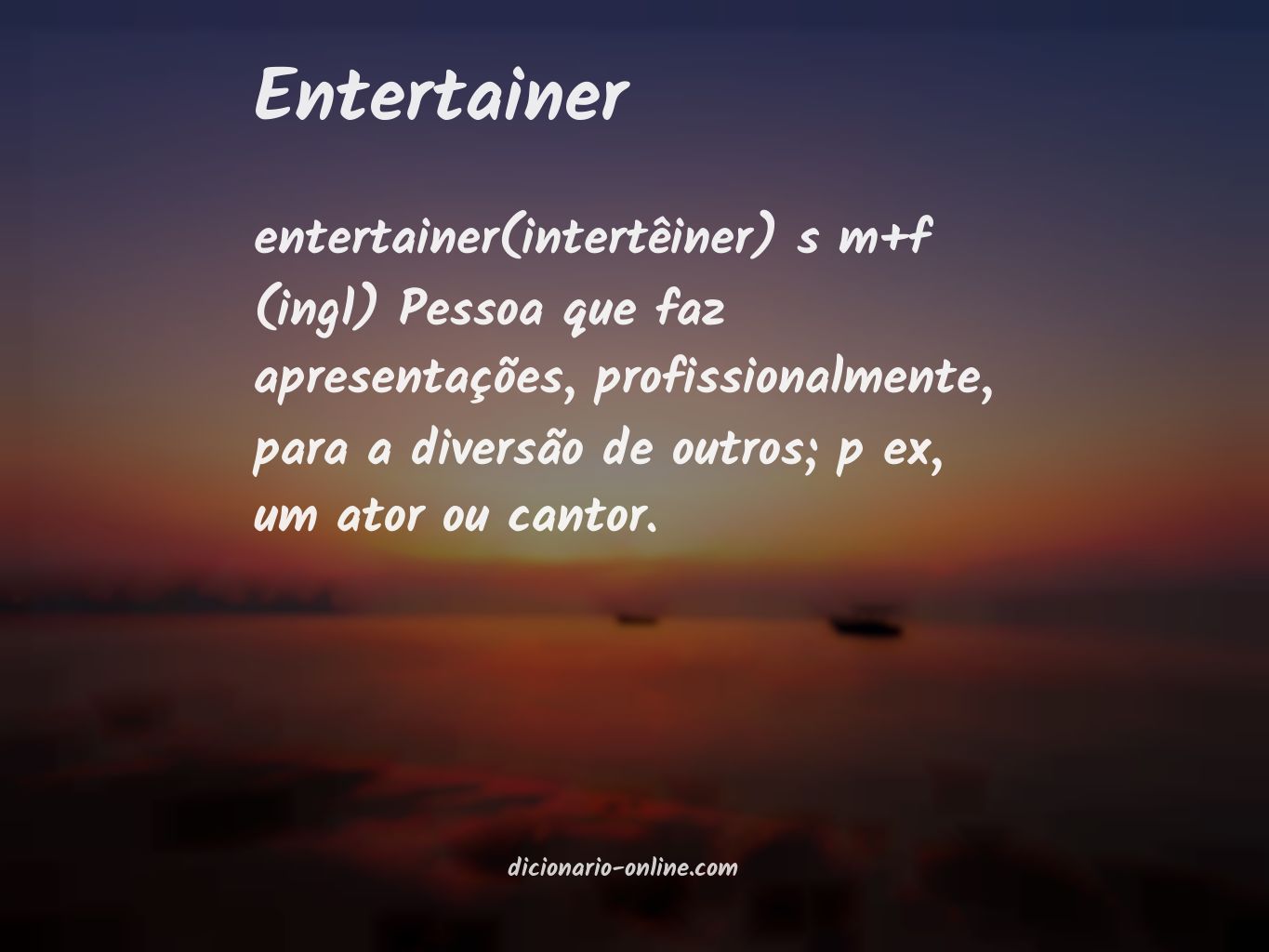 Significado de entertainer
