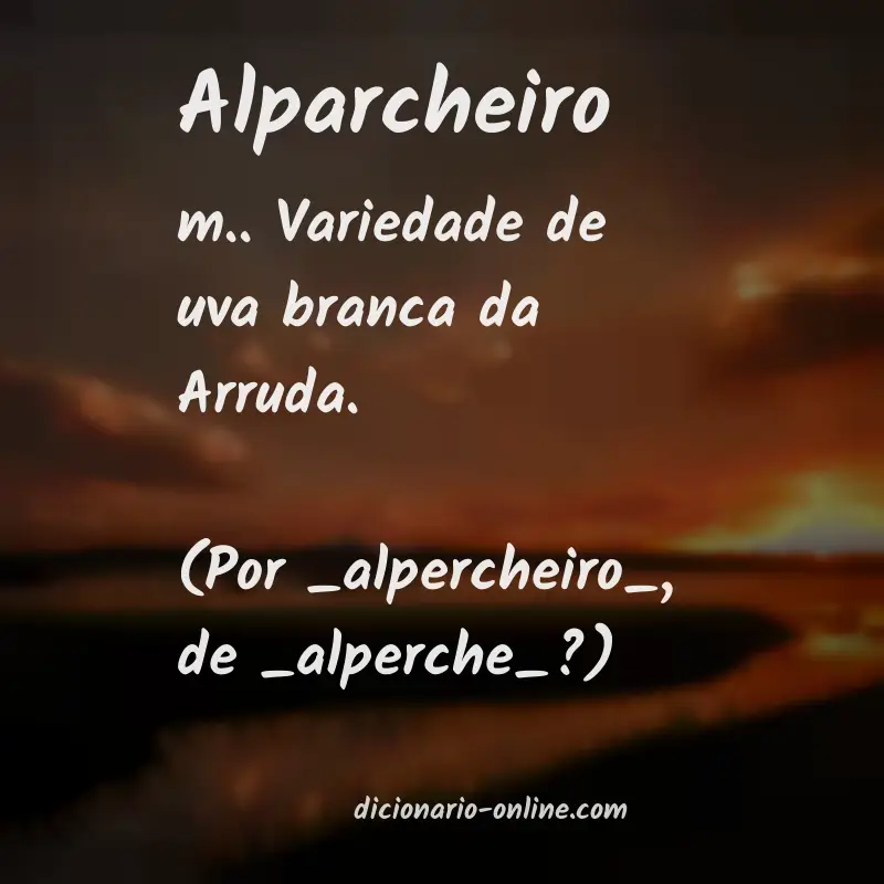 Significado de alparcheiro