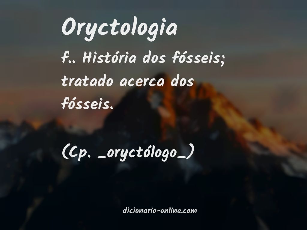 Significado de oryctologia