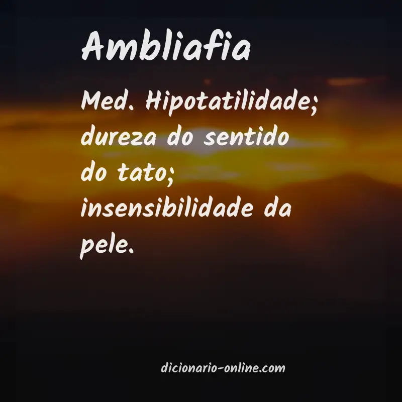 Significado de ambliafia