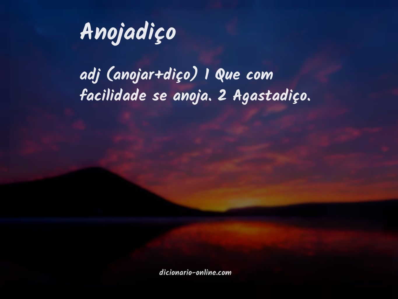 Significado de anojadiço