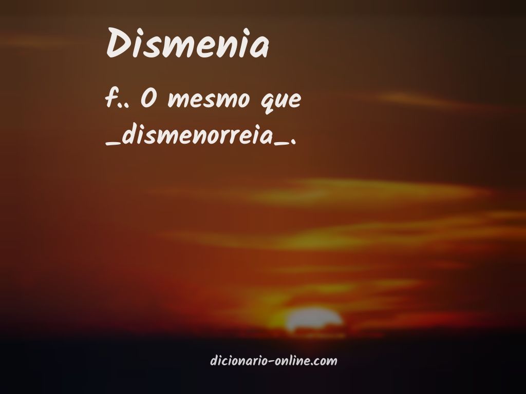 Significado de dismenia