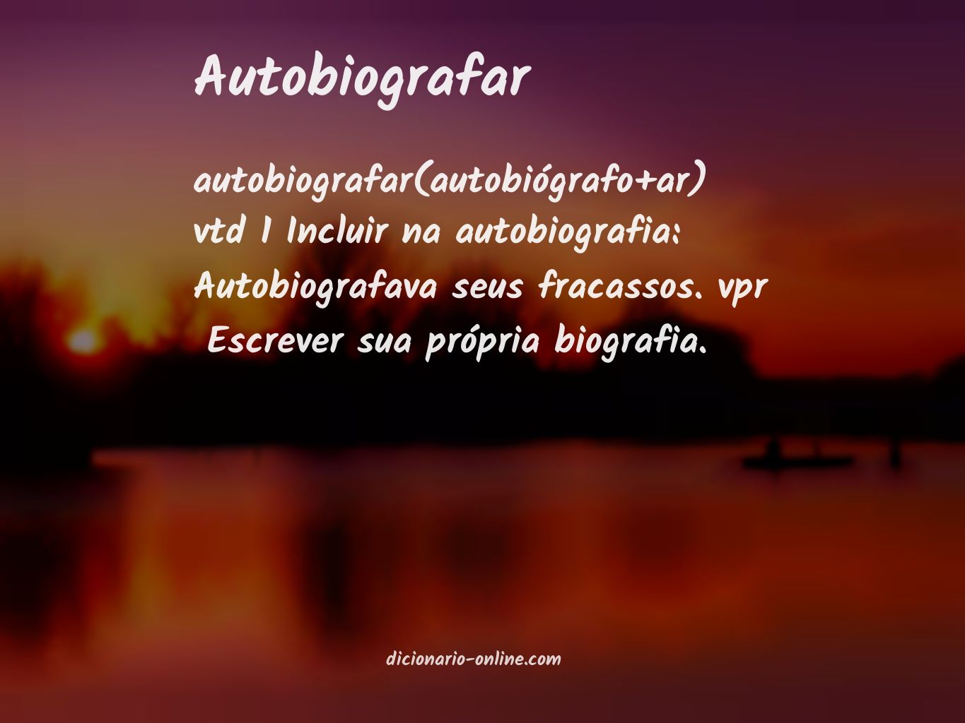 Significado de autobiografar