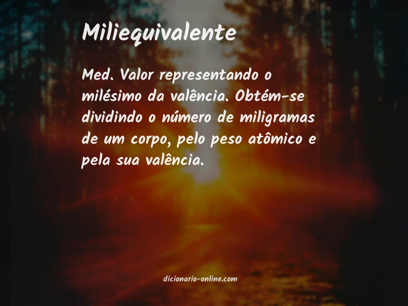 Significado de miliequivalente