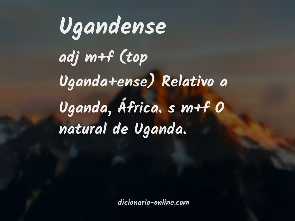Significado de ugandense