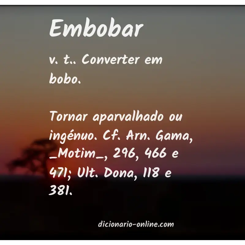 Significado de embobar