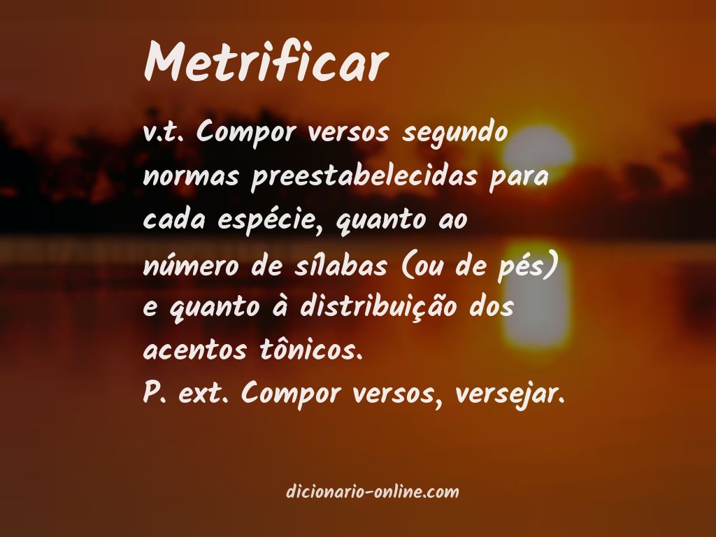 Significado de metrificar