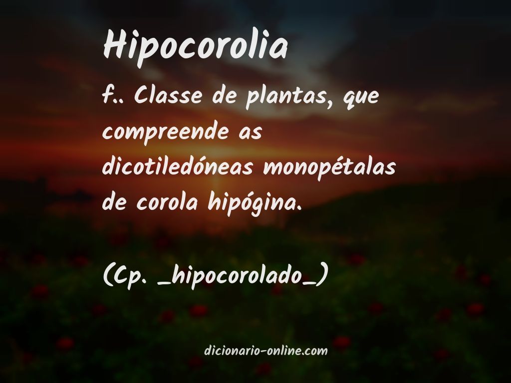 Significado de hipocorolia