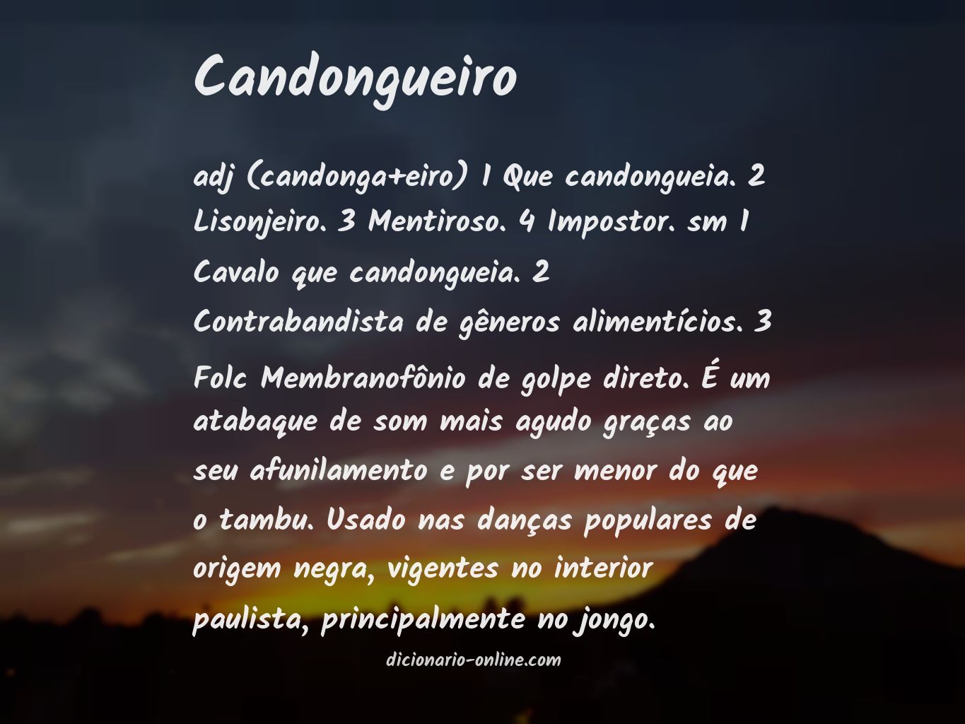 Significado de candongueiro