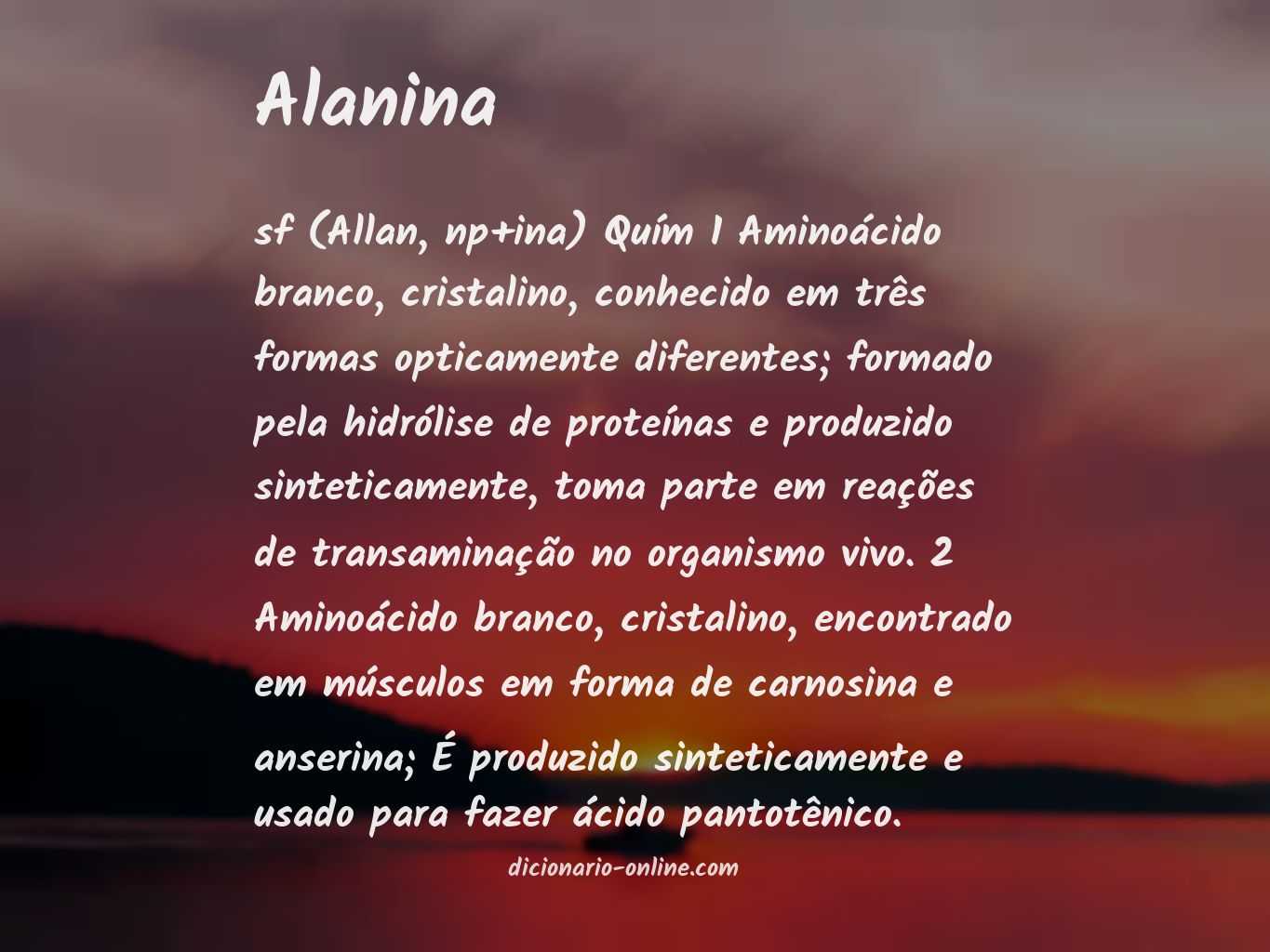 Significado de alanina