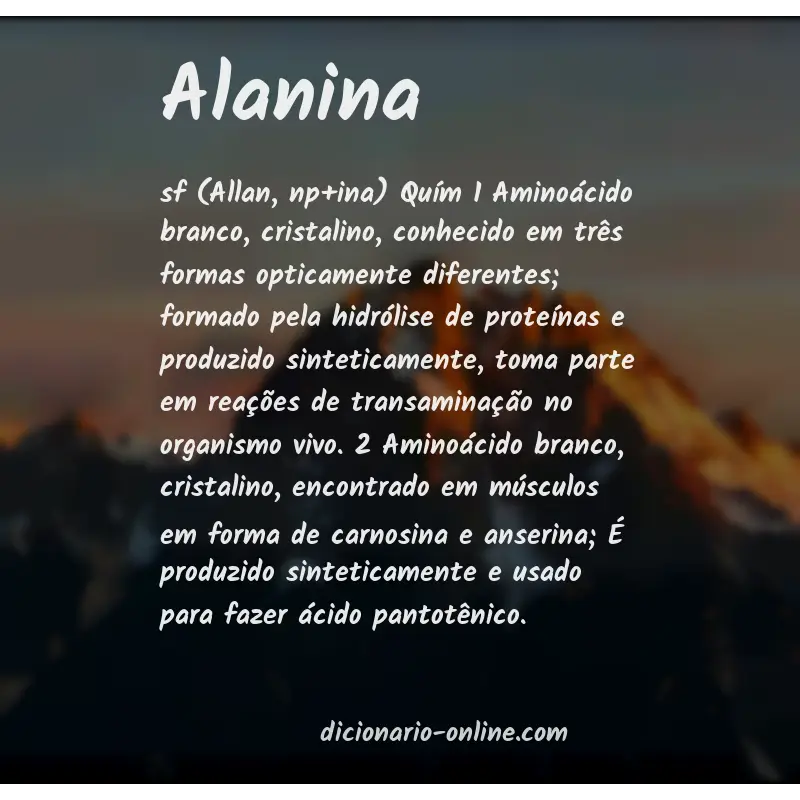Significado de alanina