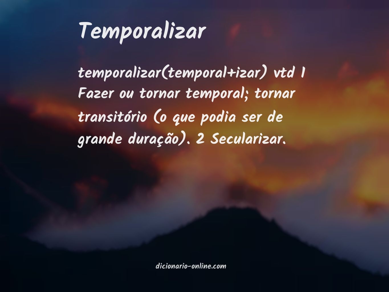 Significado de temporalizar