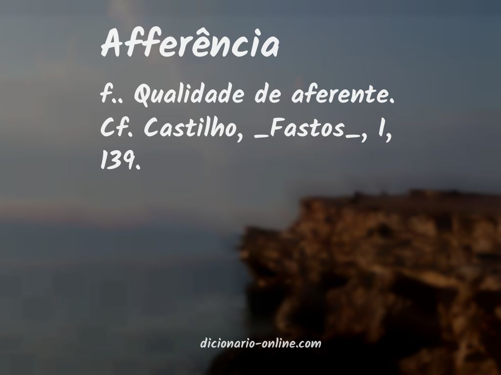 Significado de afferência