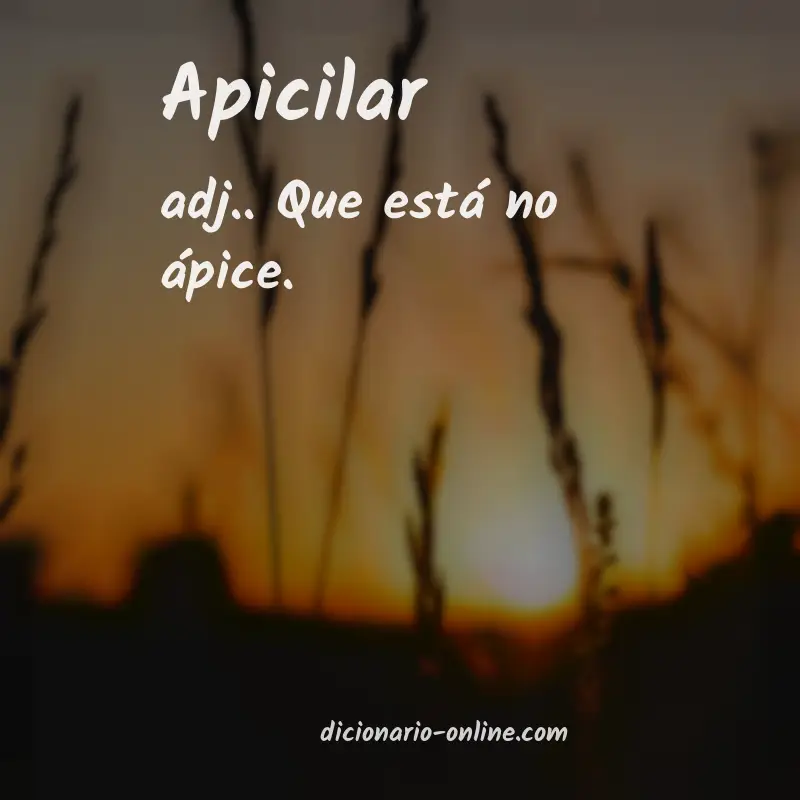 Significado de apicilar