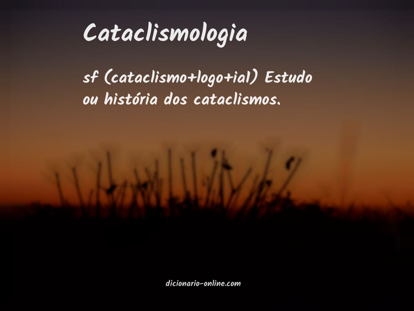 Significado de cataclismologia