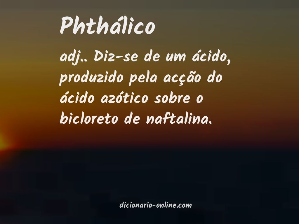 Significado de phthálico