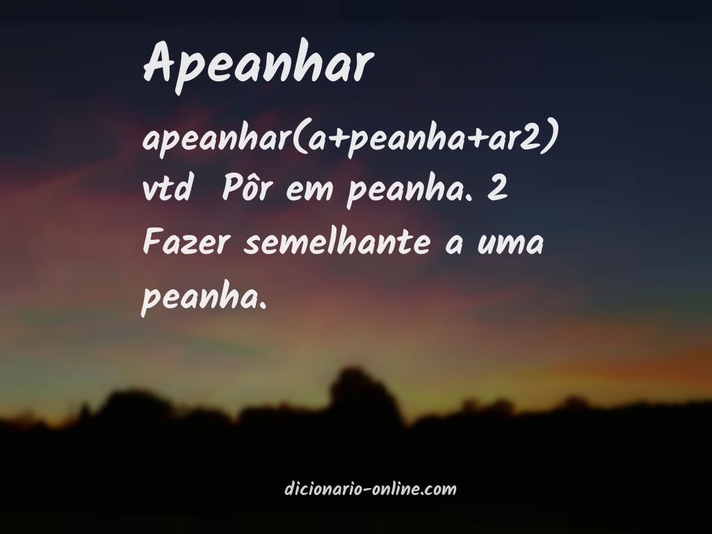 Significado de apeanhar