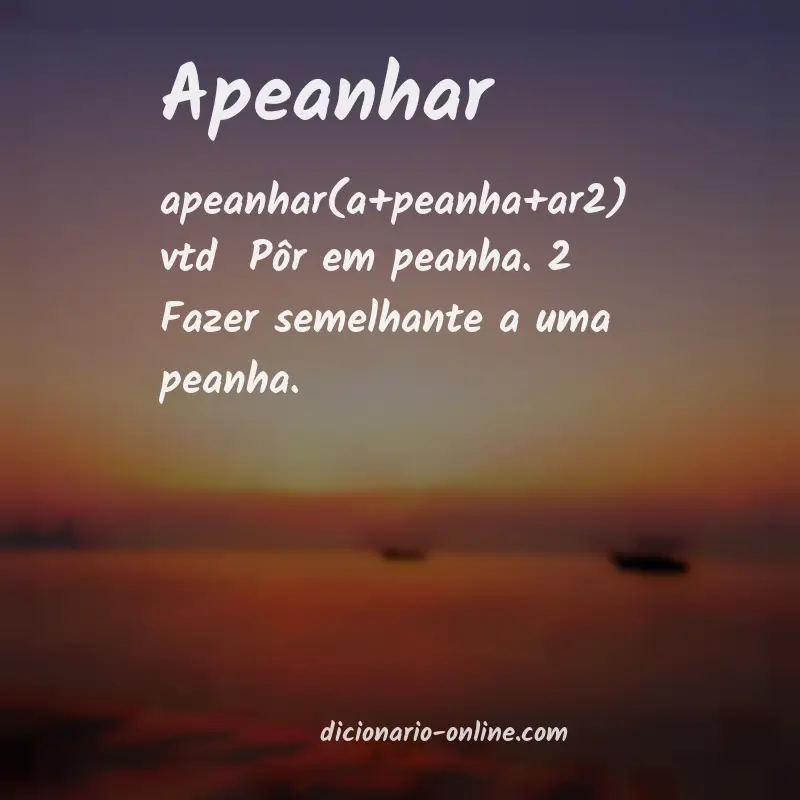 Significado de apeanhar